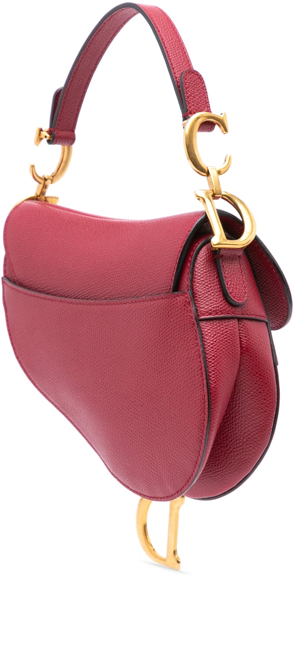 Dior Mini Grained Calfskin Saddle Bag Rood