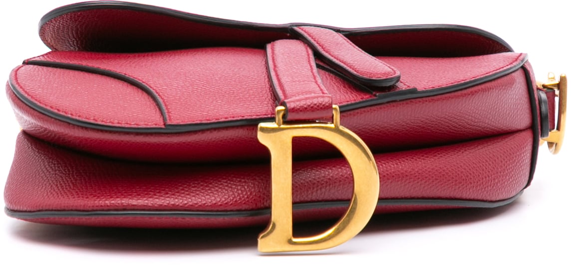 Dior Mini Grained Calfskin Saddle Bag Rood