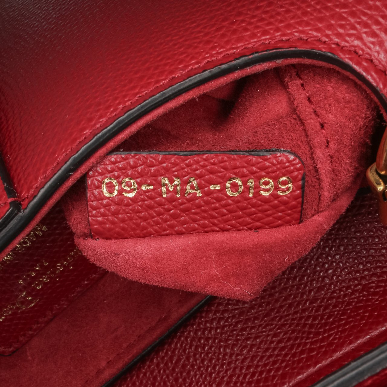 Dior Mini Grained Calfskin Saddle Bag Rood