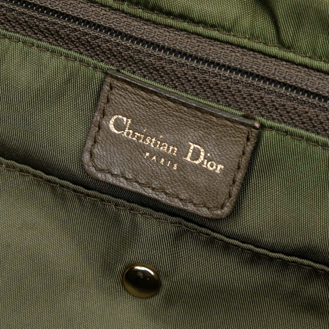 Dior Camouflage Coated Canvas Double Saddle Bowler Bag Groen