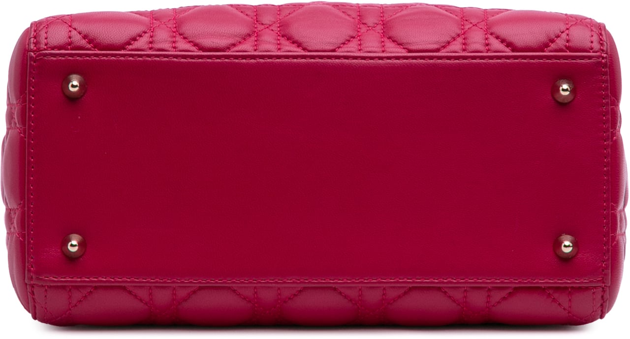 Dior Medium Lambskin Cannage Lady Dior Roze