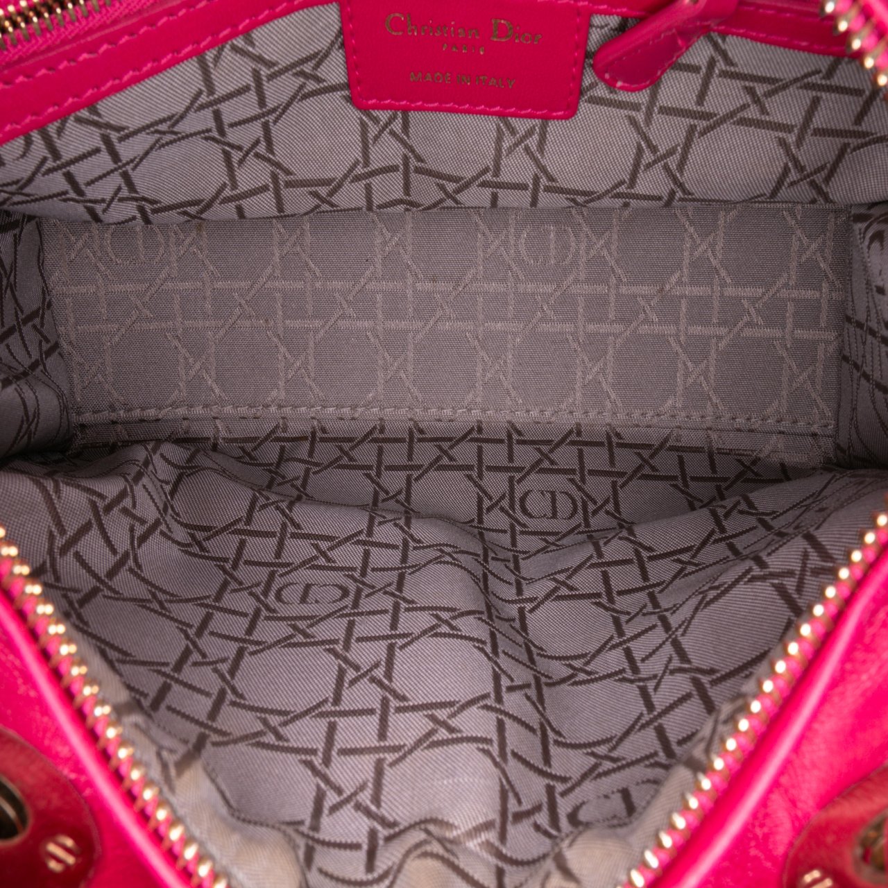 Dior Medium Lambskin Cannage Lady Dior Roze