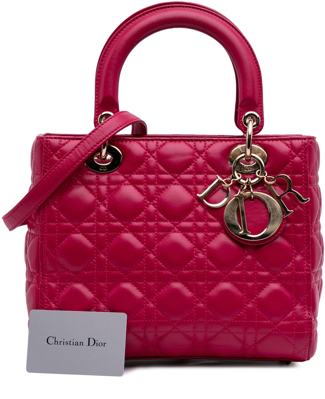 Dior Medium Lambskin Cannage Lady Dior Roze