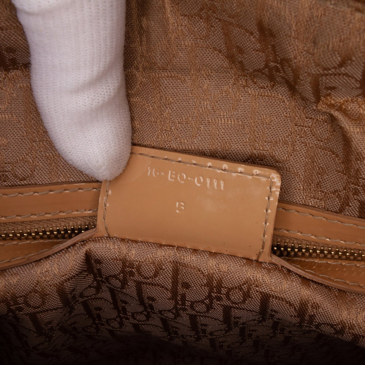 Dior Large Patent Cannage Lady Dior Bruin
