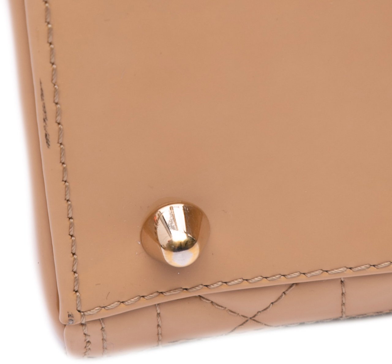 Dior Large Patent Cannage Lady Dior Bruin