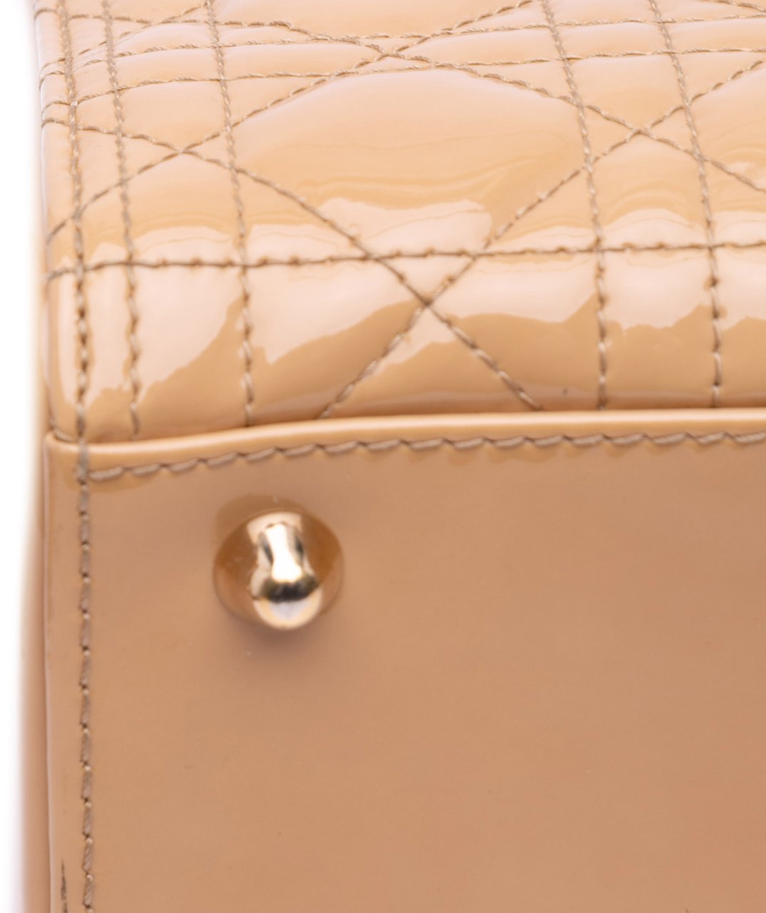 Dior Large Patent Cannage Lady Dior Bruin