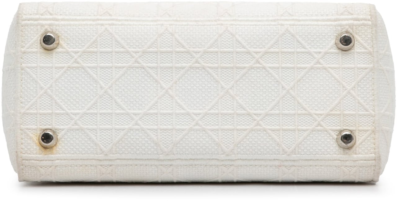 Dior Medium Canvas Cannage Lady D Lite Wit