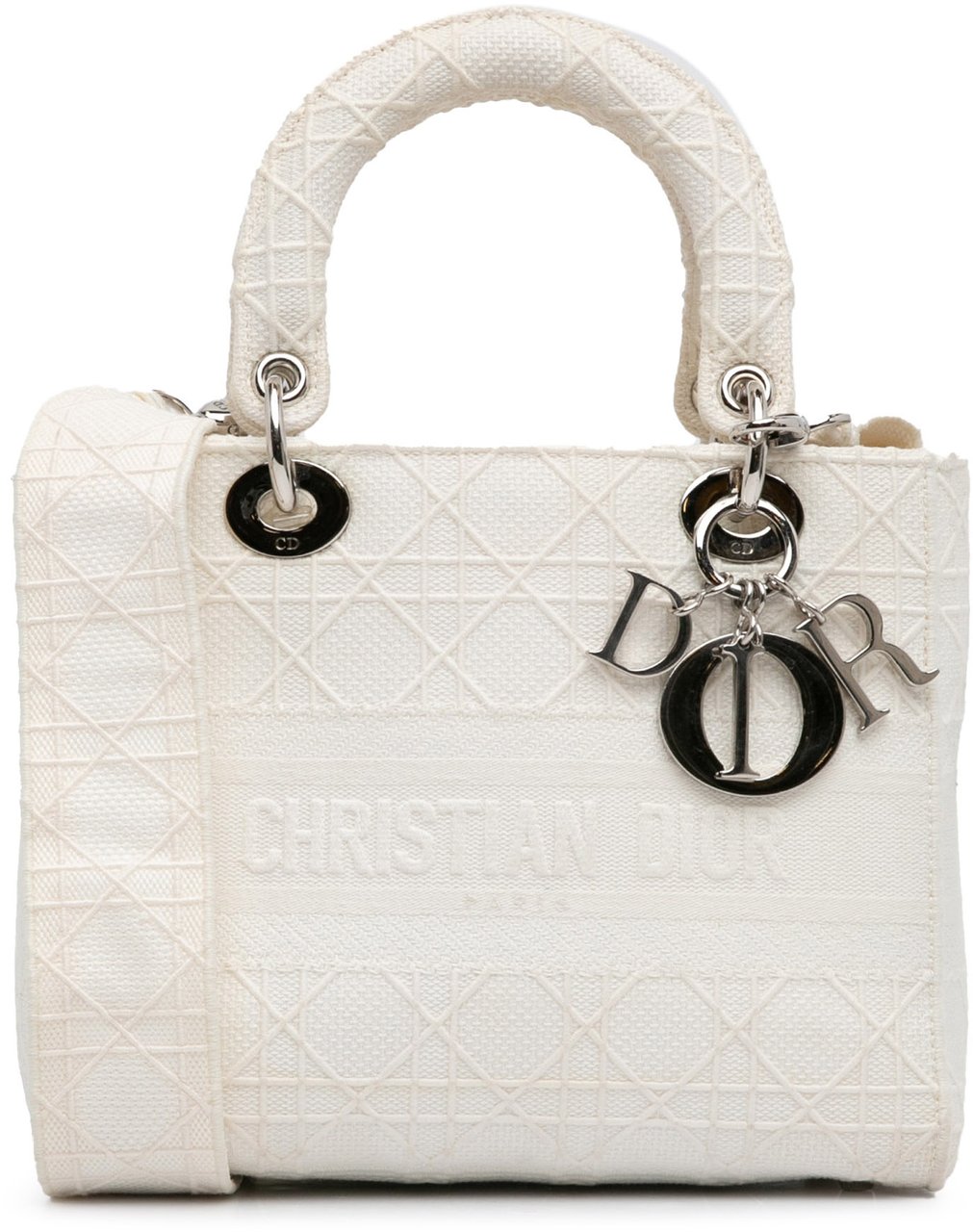 Dior Medium Canvas Cannage Lady D Lite Wit