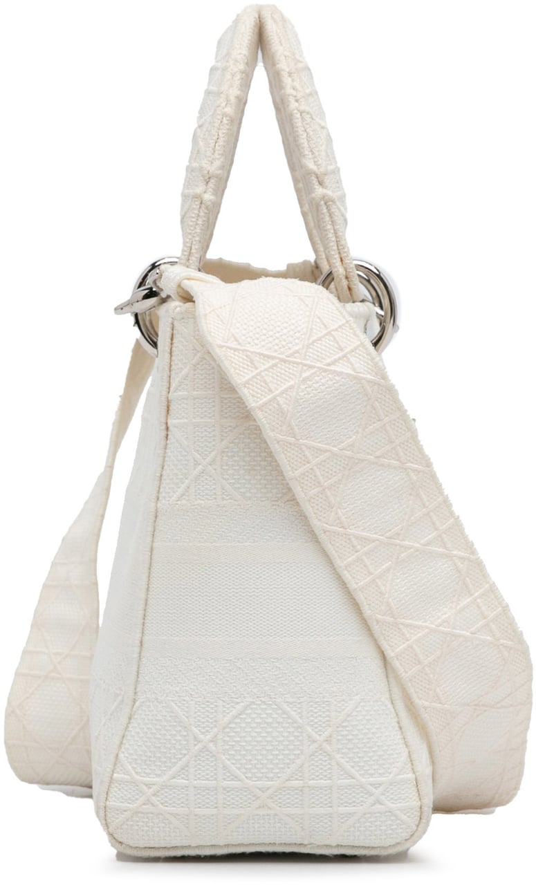 Dior Medium Canvas Cannage Lady D Lite Wit
