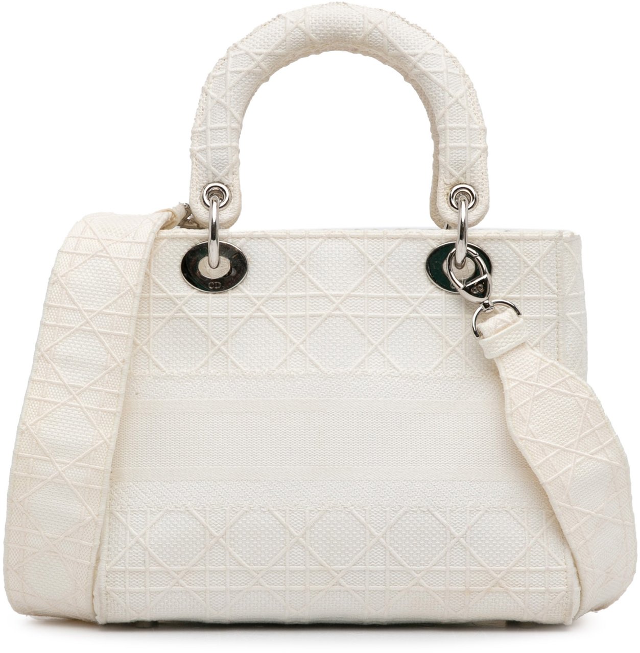 Dior Medium Canvas Cannage Lady D Lite Wit