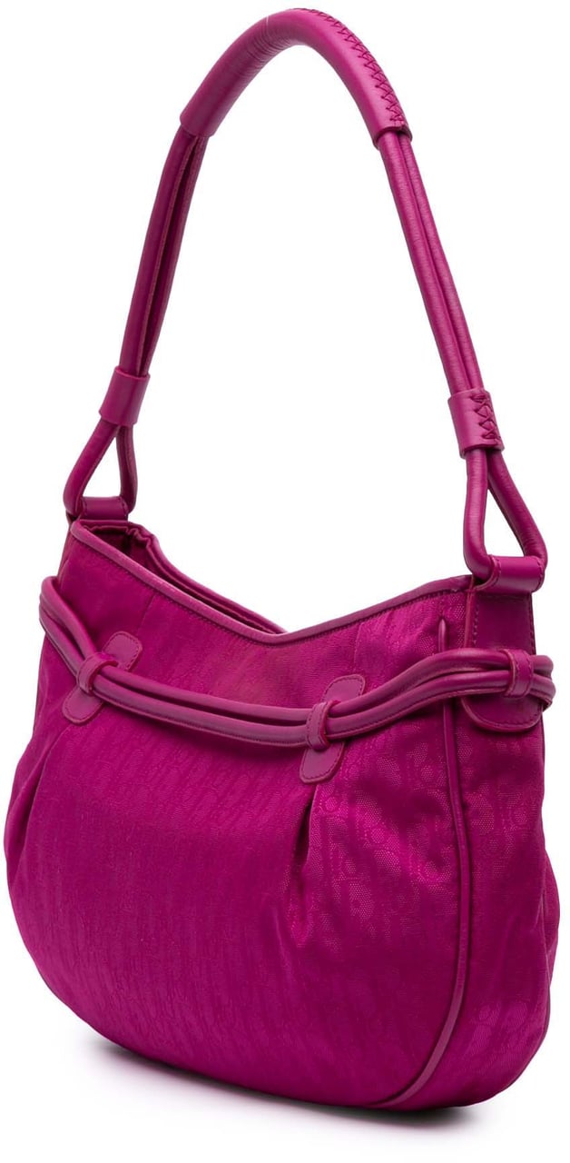 Dior Diorissimo Trotter Canvas Bow Charm Shoulder Bag Roze