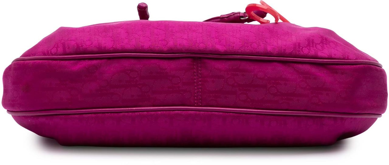 Dior Diorissimo Trotter Canvas Bow Charm Shoulder Bag Roze