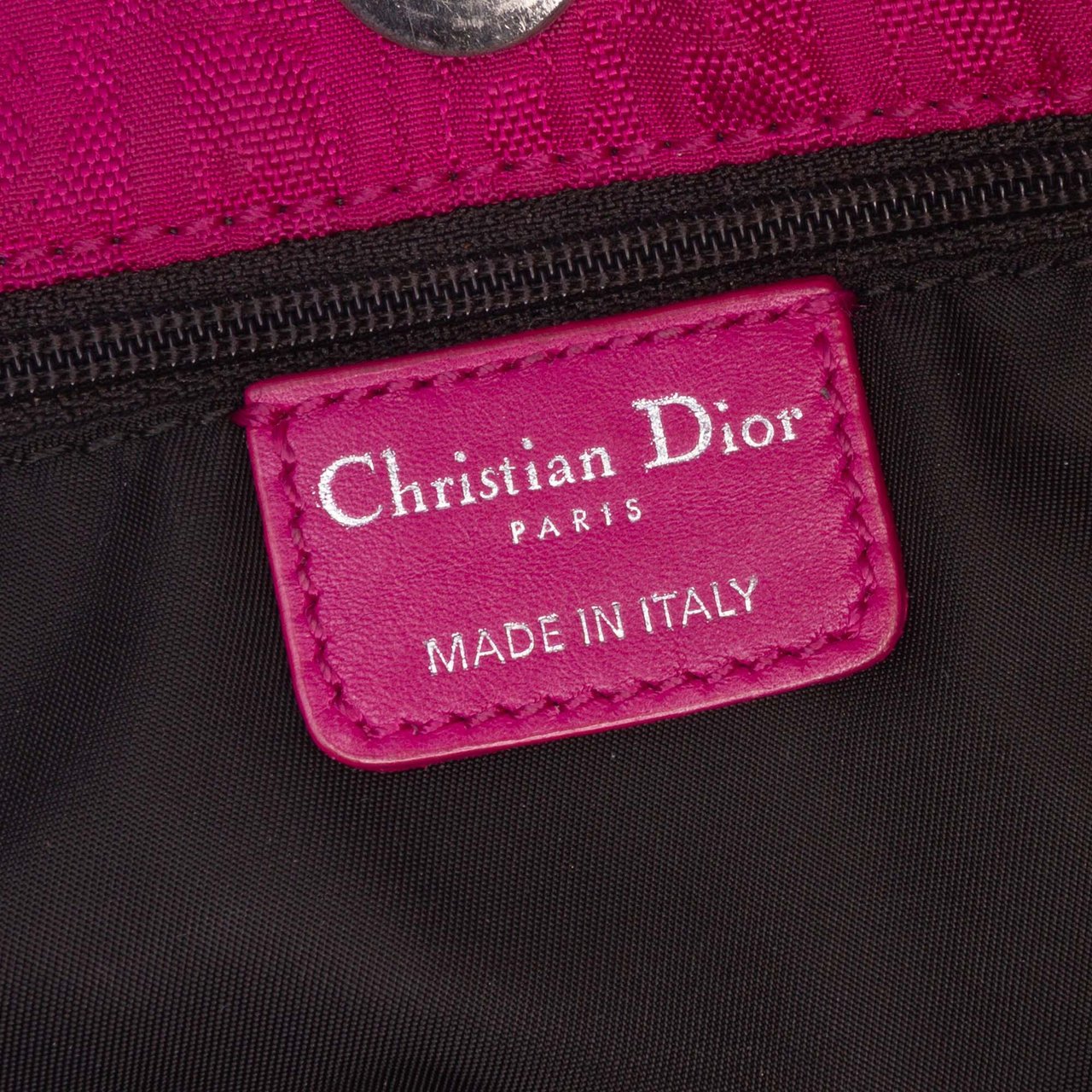 Dior Diorissimo Trotter Canvas Bow Charm Shoulder Bag Roze