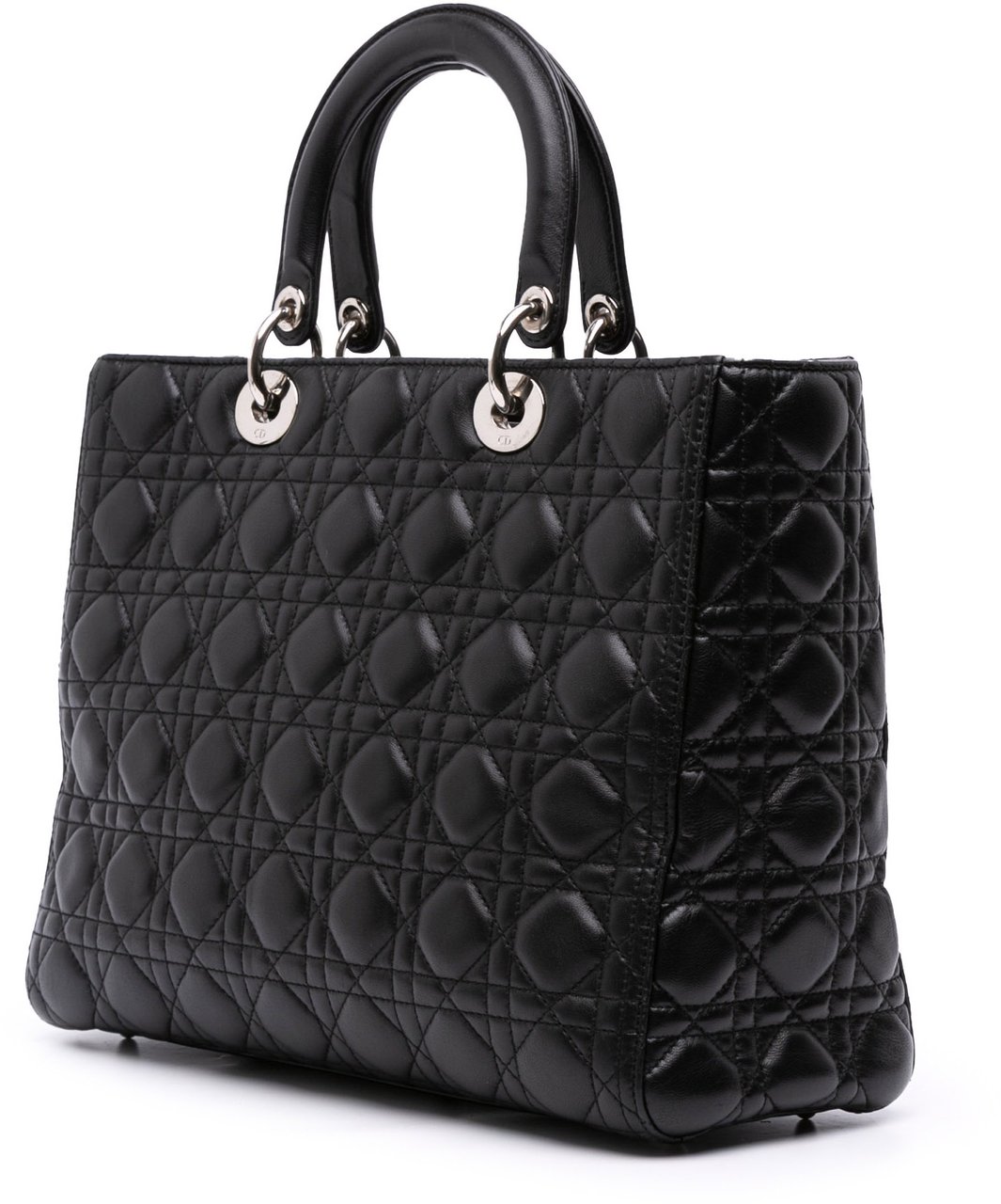 Dior Large Lambskin Cannage Lady Dior Zwart