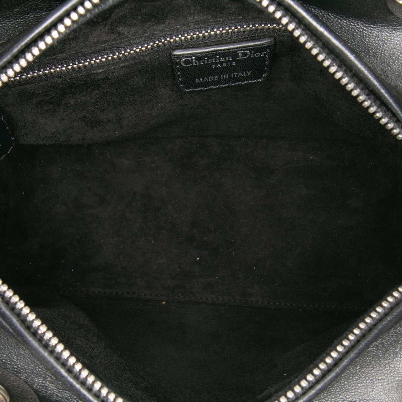 Dior Medium Calfskin Cannage Studded Lady Dior Zwart