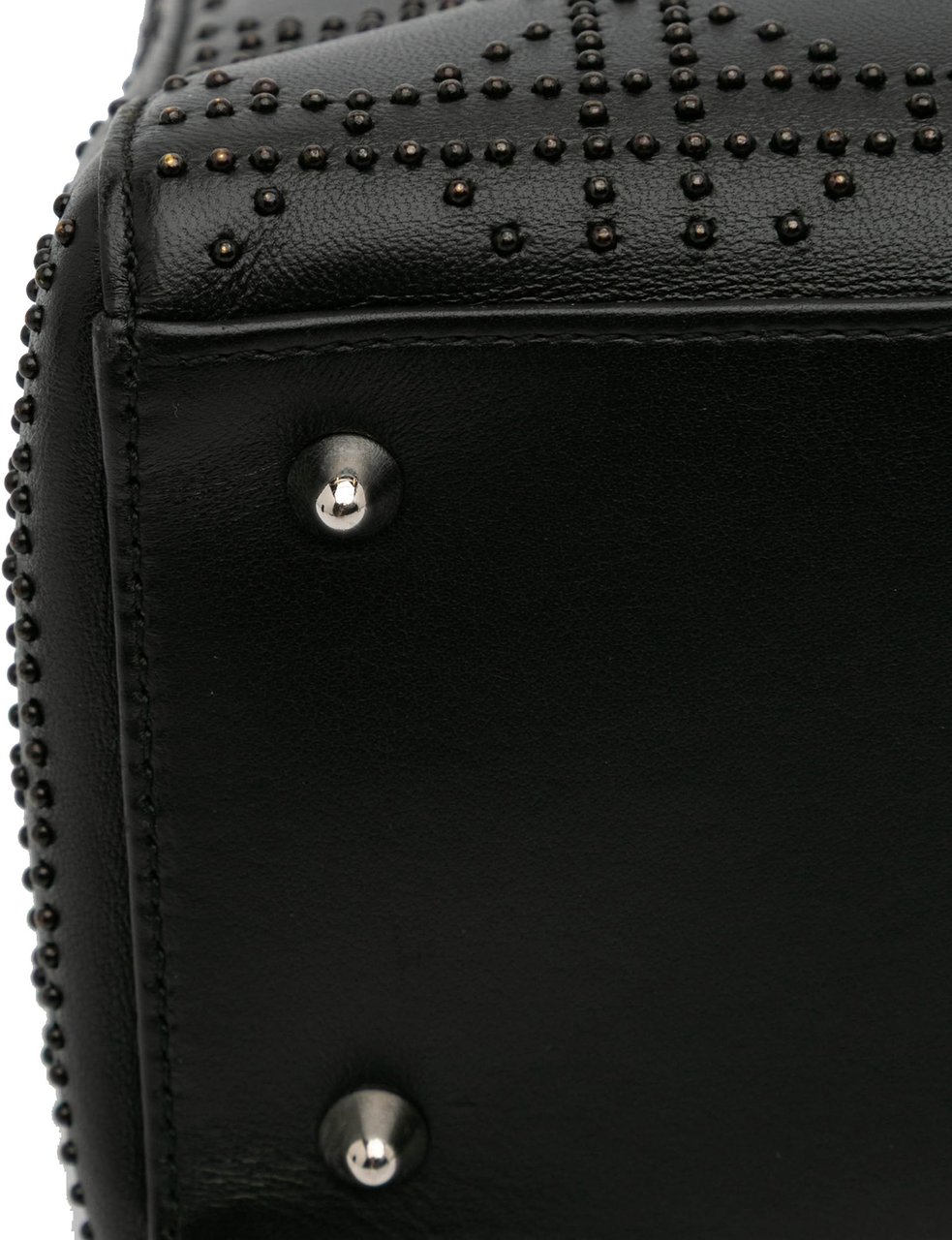 Dior Medium Calfskin Cannage Studded Lady Dior Zwart
