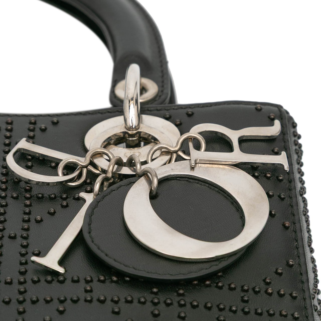 Dior Medium Calfskin Cannage Studded Lady Dior Zwart