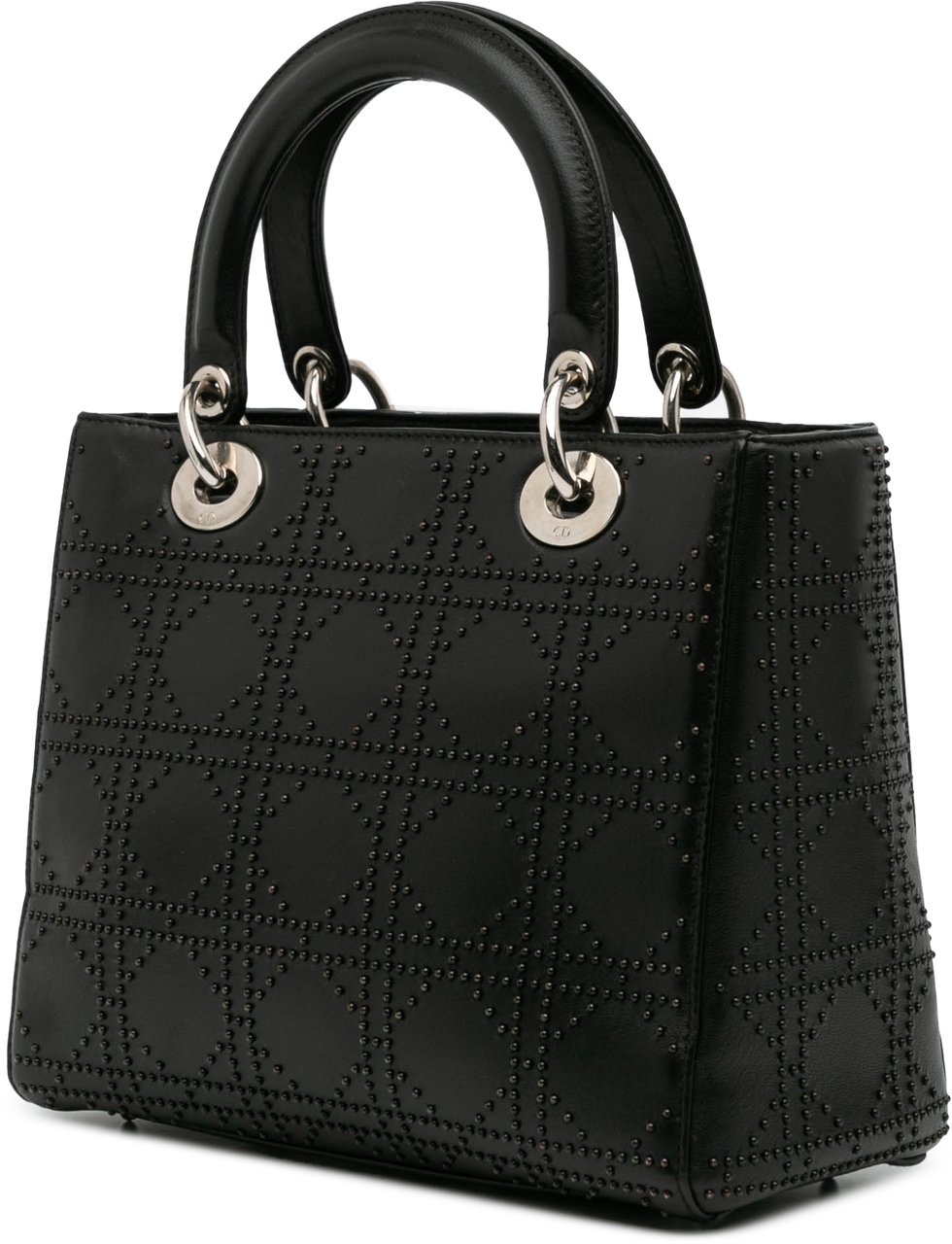 Dior Medium Calfskin Cannage Studded Lady Dior Zwart