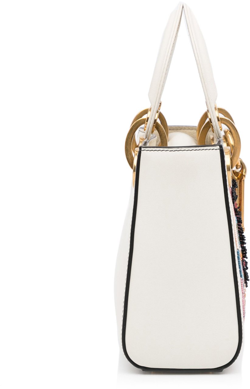 Dior DiorAmour Niki De Saint Phalle Mini Calfskin Sequins Lady Dior Wit