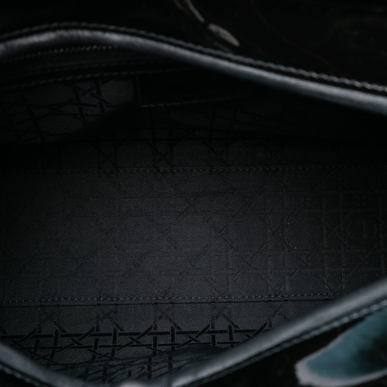 Dior Large Patent Cannage Lady Dior Zwart