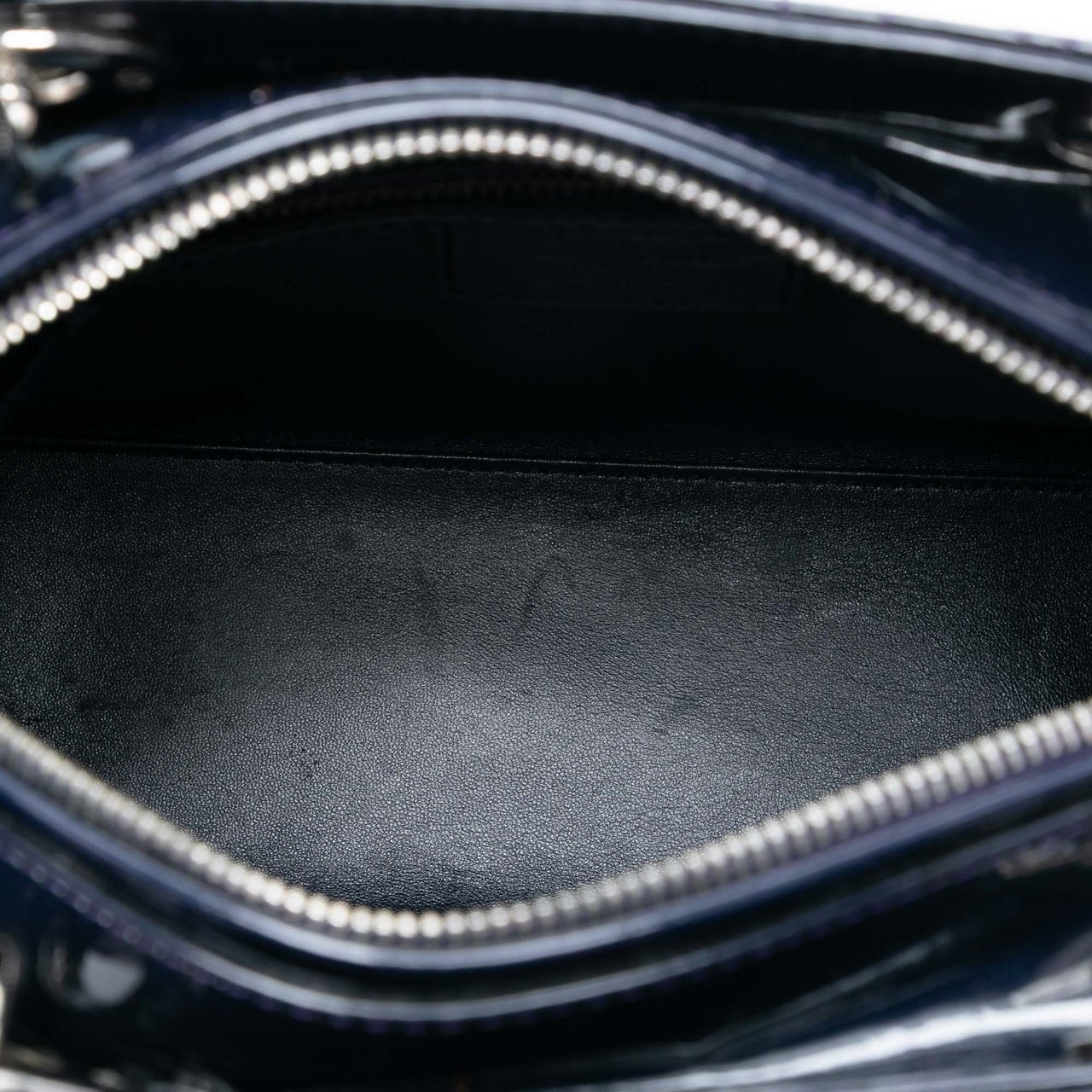 Dior Medium Patent Cannage Lady Dior Blauw