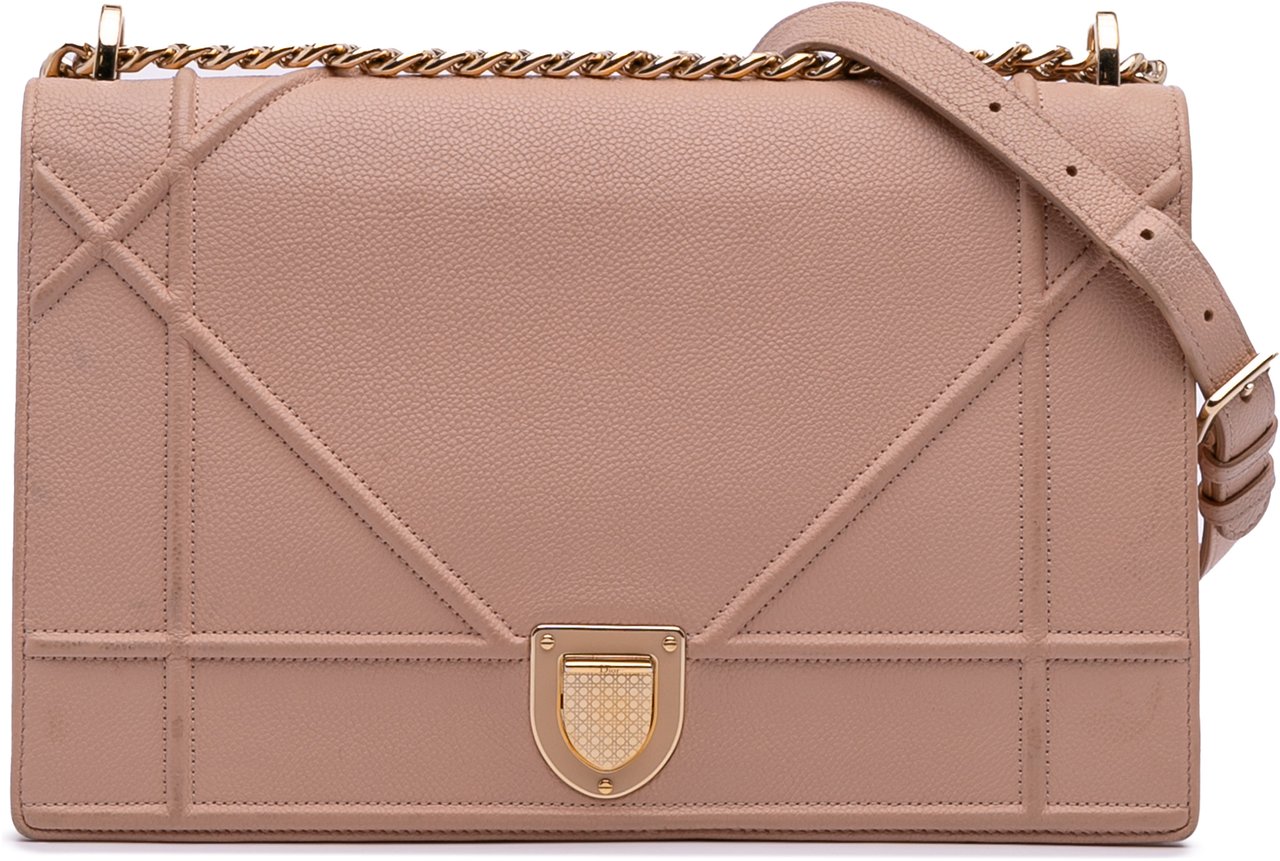 Dior Medium Grained Calfskin Diorama Flap Roze