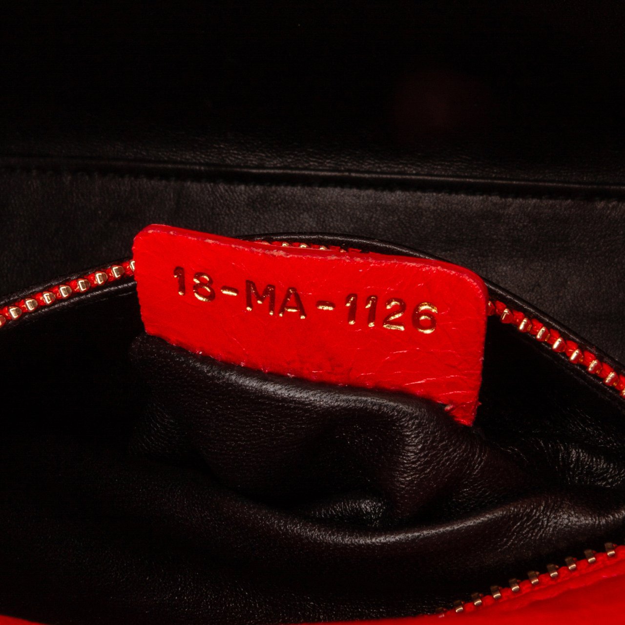 Dior Mini Calfskin Sequin Embellished Lady Dior Rood