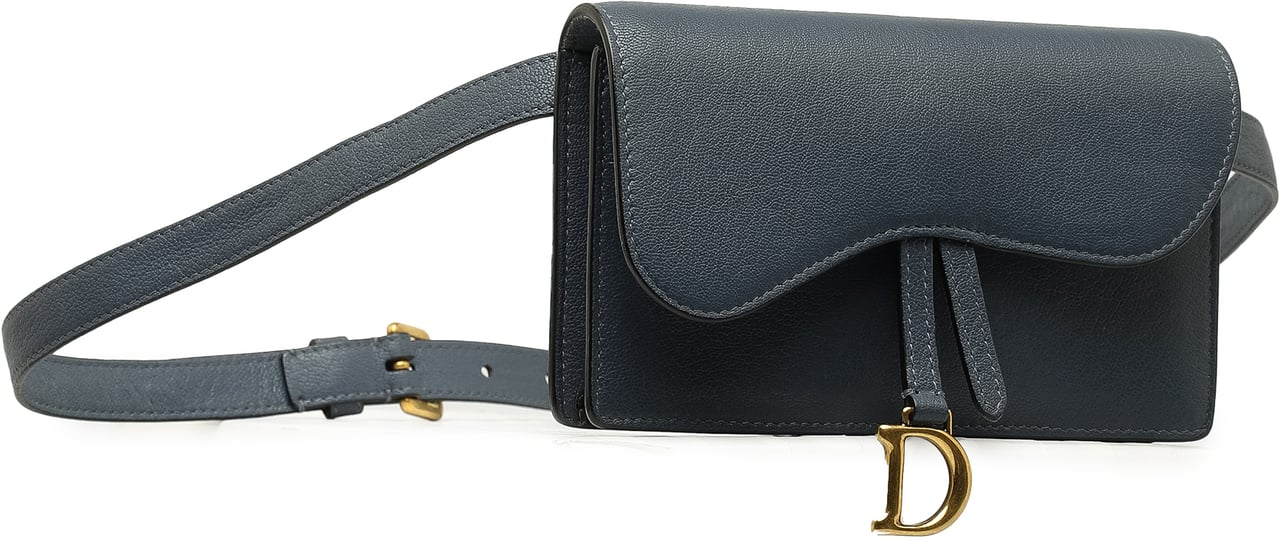 Dior Leather Saddle Belt Bag Blauw