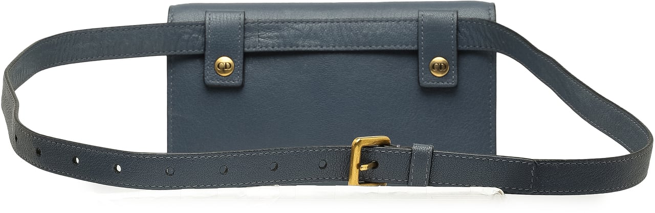 Dior Leather Saddle Belt Bag Blauw