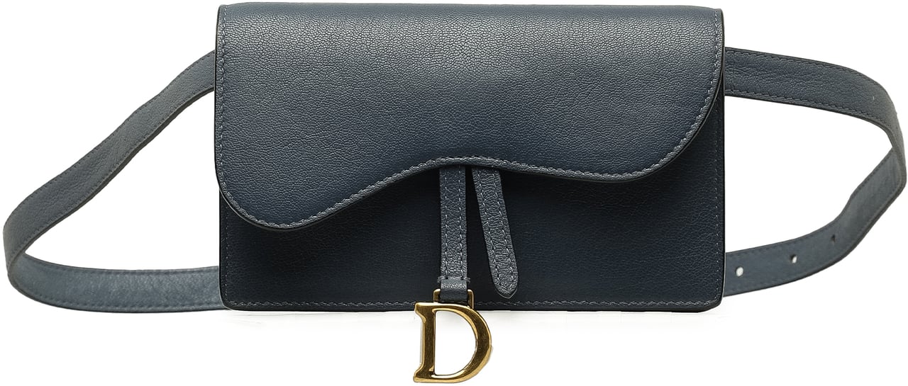 Dior Leather Saddle Belt Bag Blauw