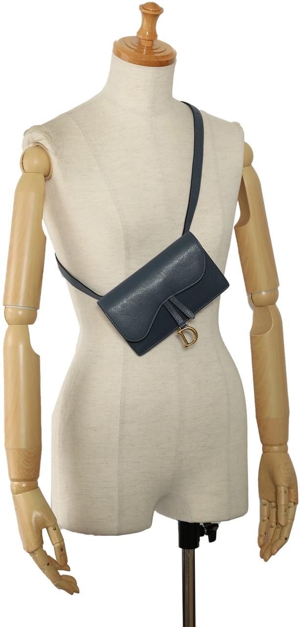 Dior Leather Saddle Belt Bag Blauw