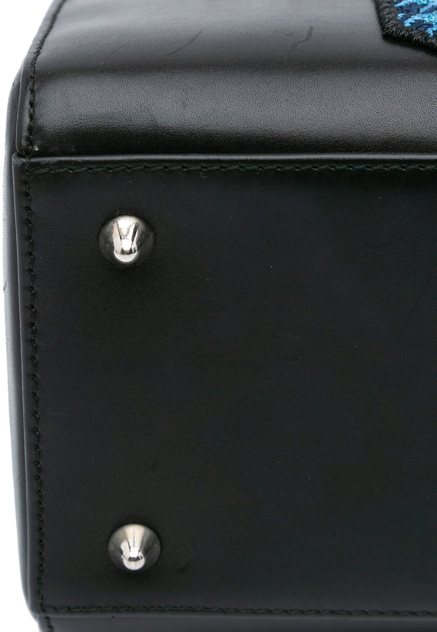 Dior Medium Calfskin Patch Embellished Lady Dior Zwart