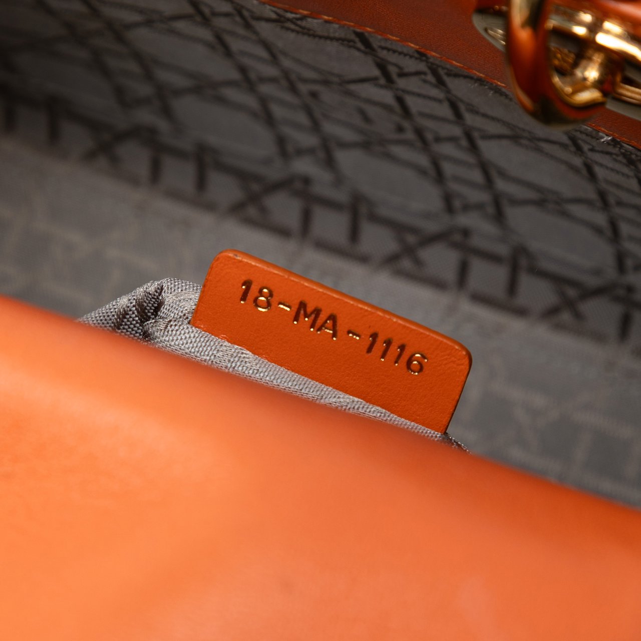 Dior Small Lambskin Cannage MyABCDior Lady Dior Oranje