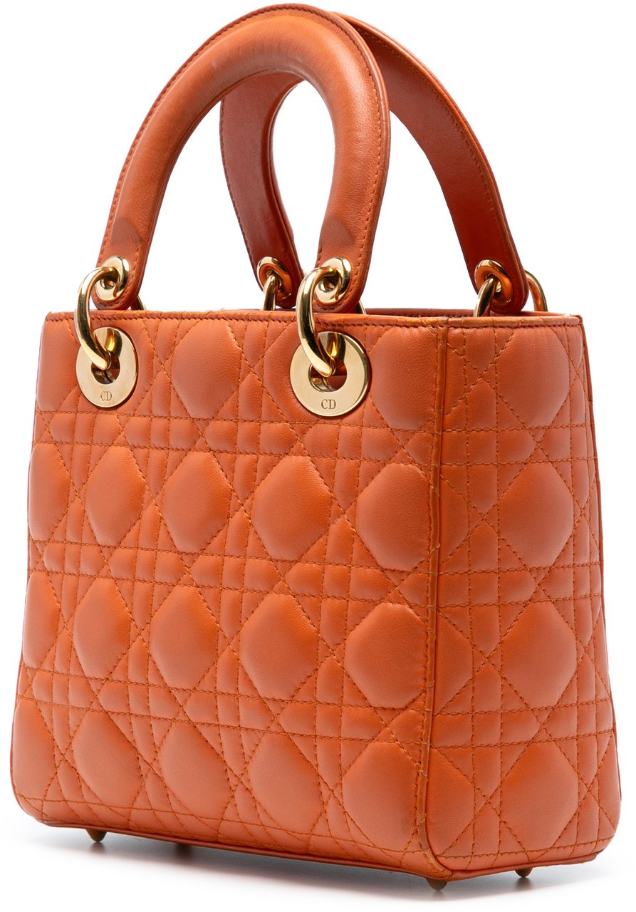Dior Small Lambskin Cannage MyABCDior Lady Dior Oranje