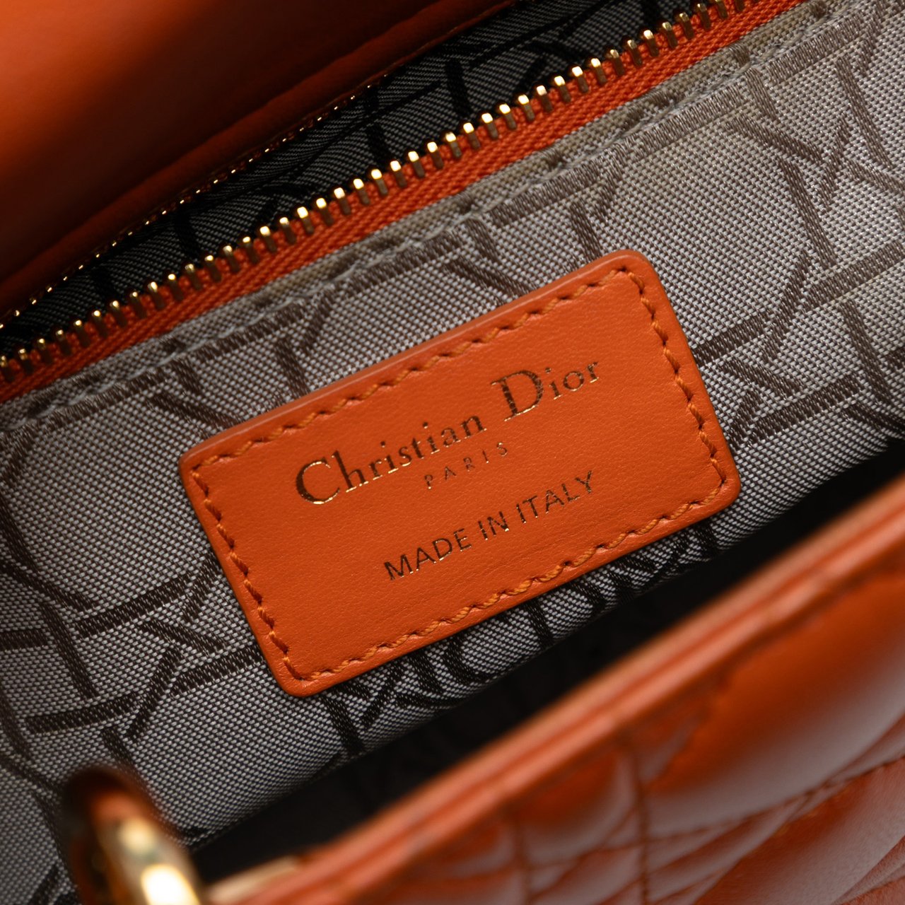 Dior Small Lambskin Cannage MyABCDior Lady Dior Oranje