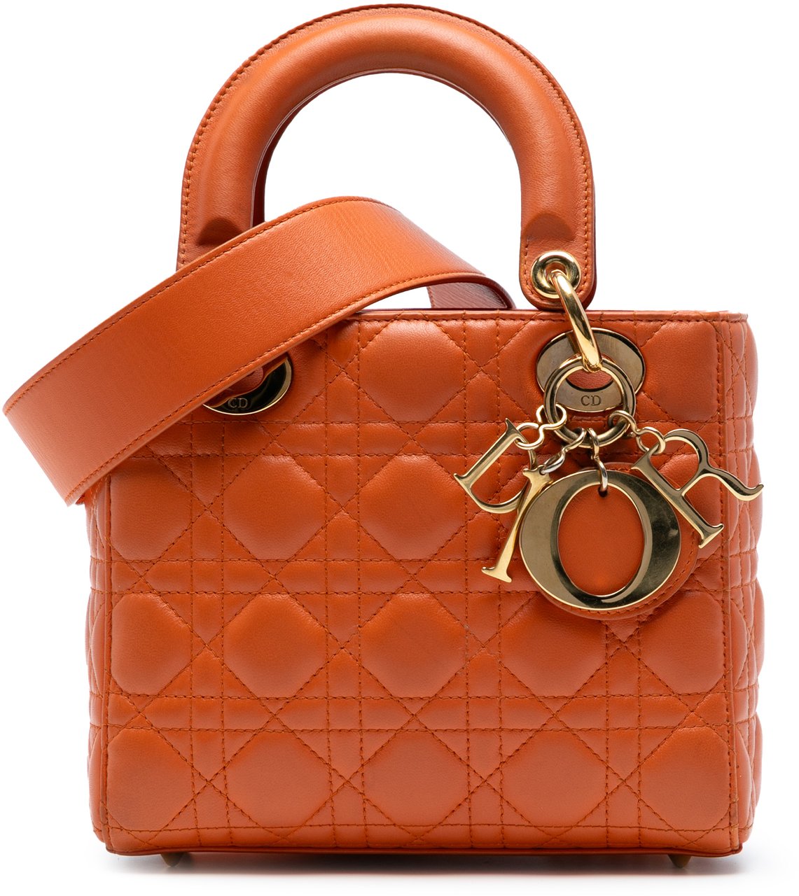 Dior Small Lambskin Cannage MyABCDior Lady Dior Oranje