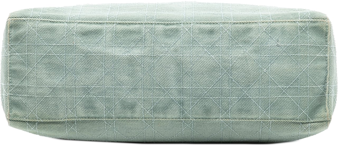 Dior Large Denim Cannage Acrylic Handles Lady Dior Blauw