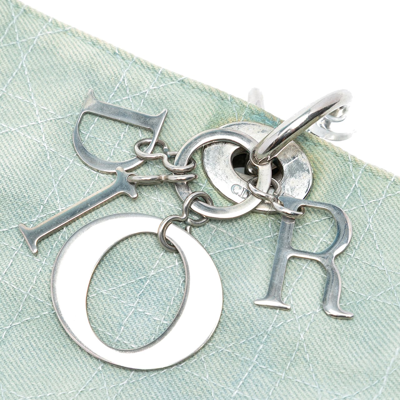 Dior Large Denim Cannage Acrylic Handles Lady Dior Blauw