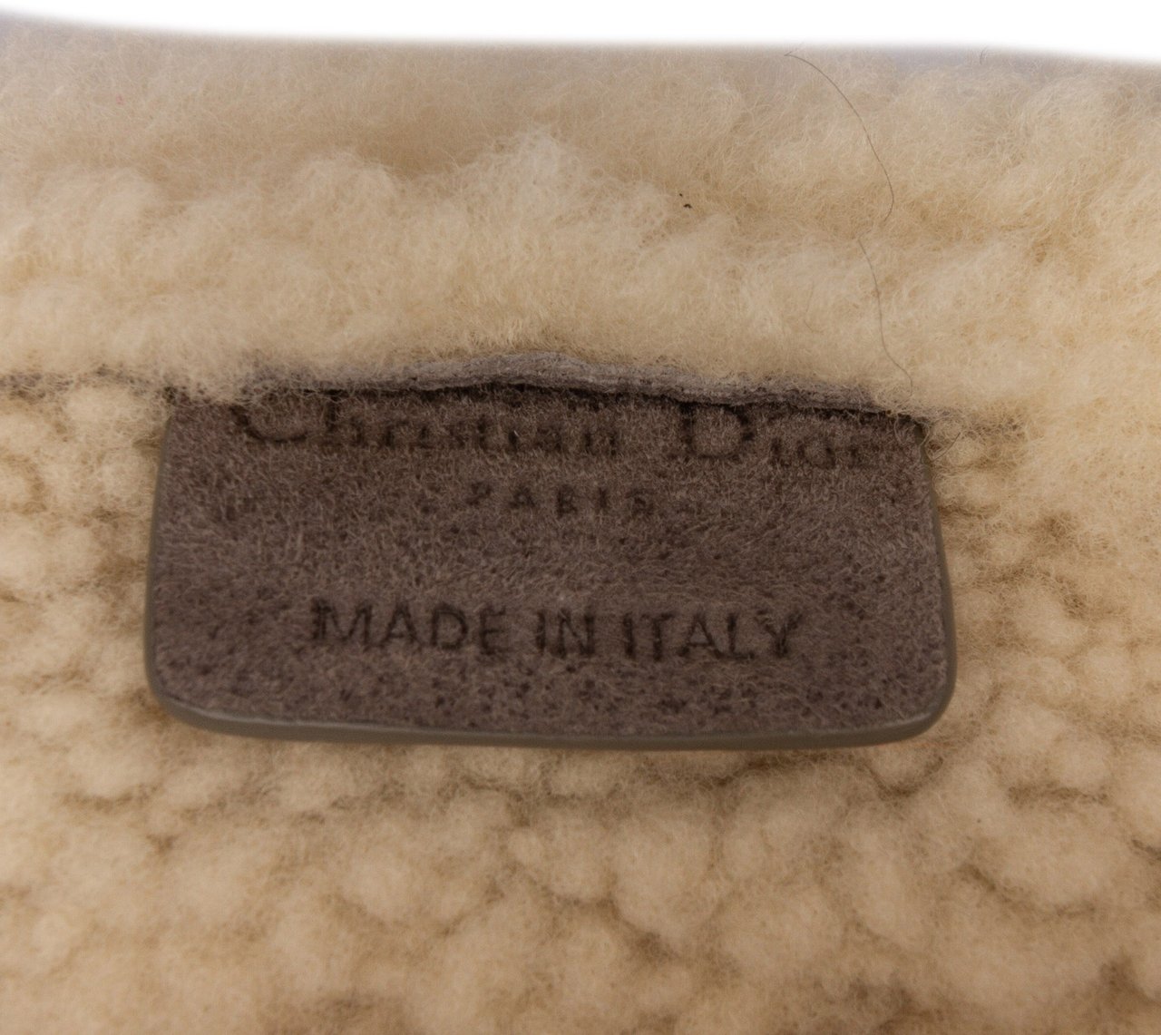 Dior Shearling Suede Saddle Bag Grijs