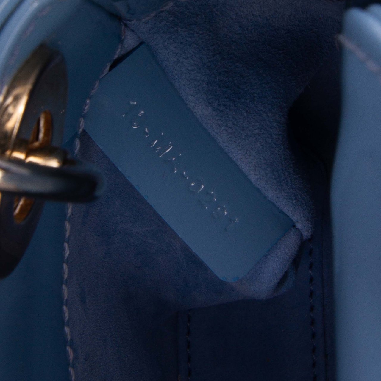 Dior Micro Patent Cannage Lady Dior Blauw