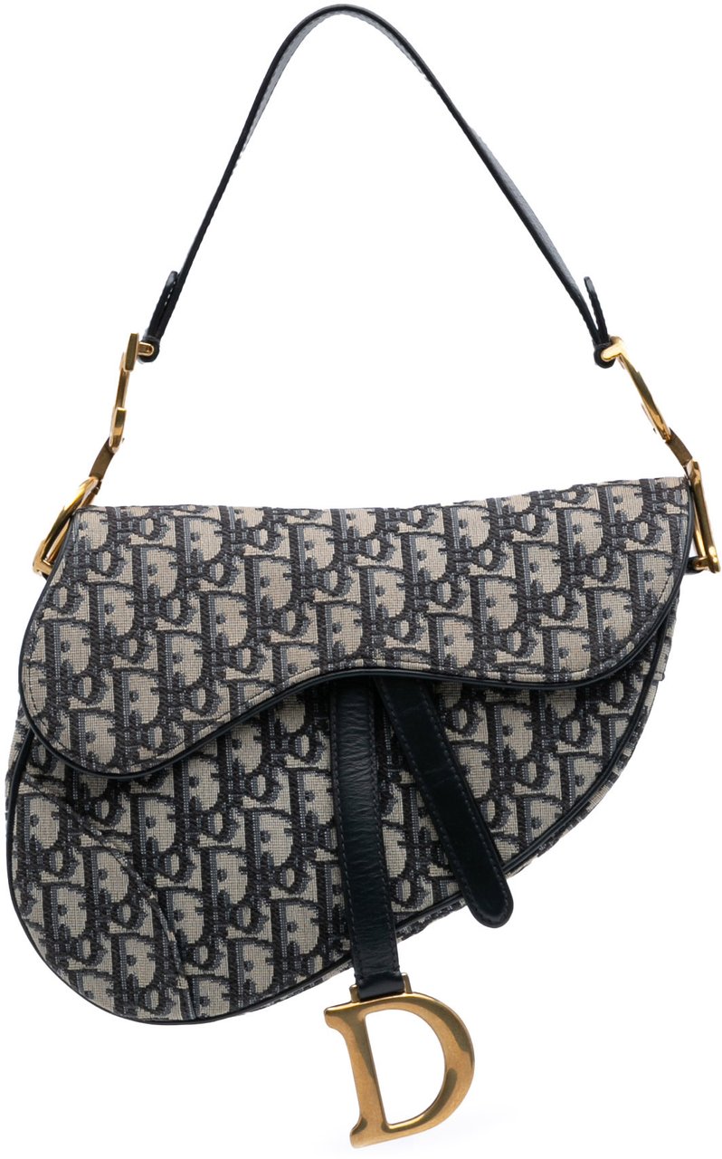 Dior Oblique Canvas Saddle Bag Blauw
