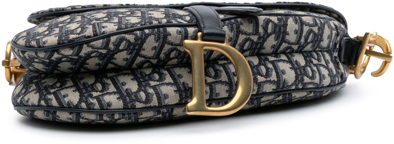 Dior Oblique Canvas Saddle Bag Blauw