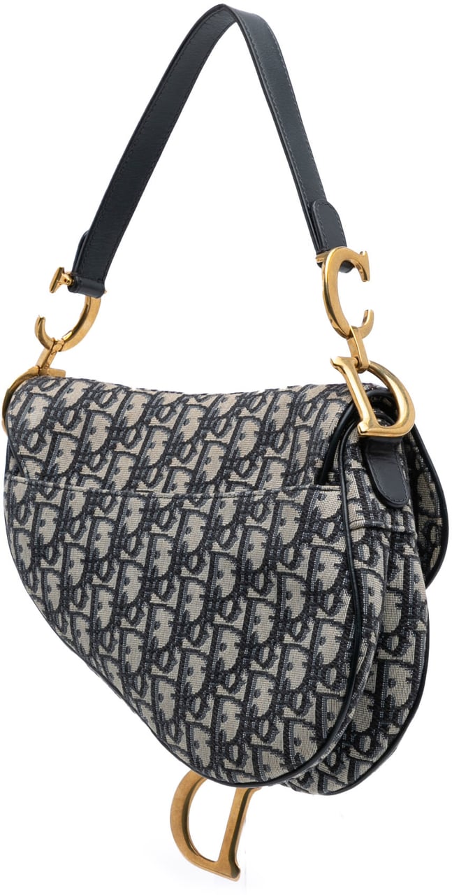 Dior Oblique Canvas Saddle Bag Blauw