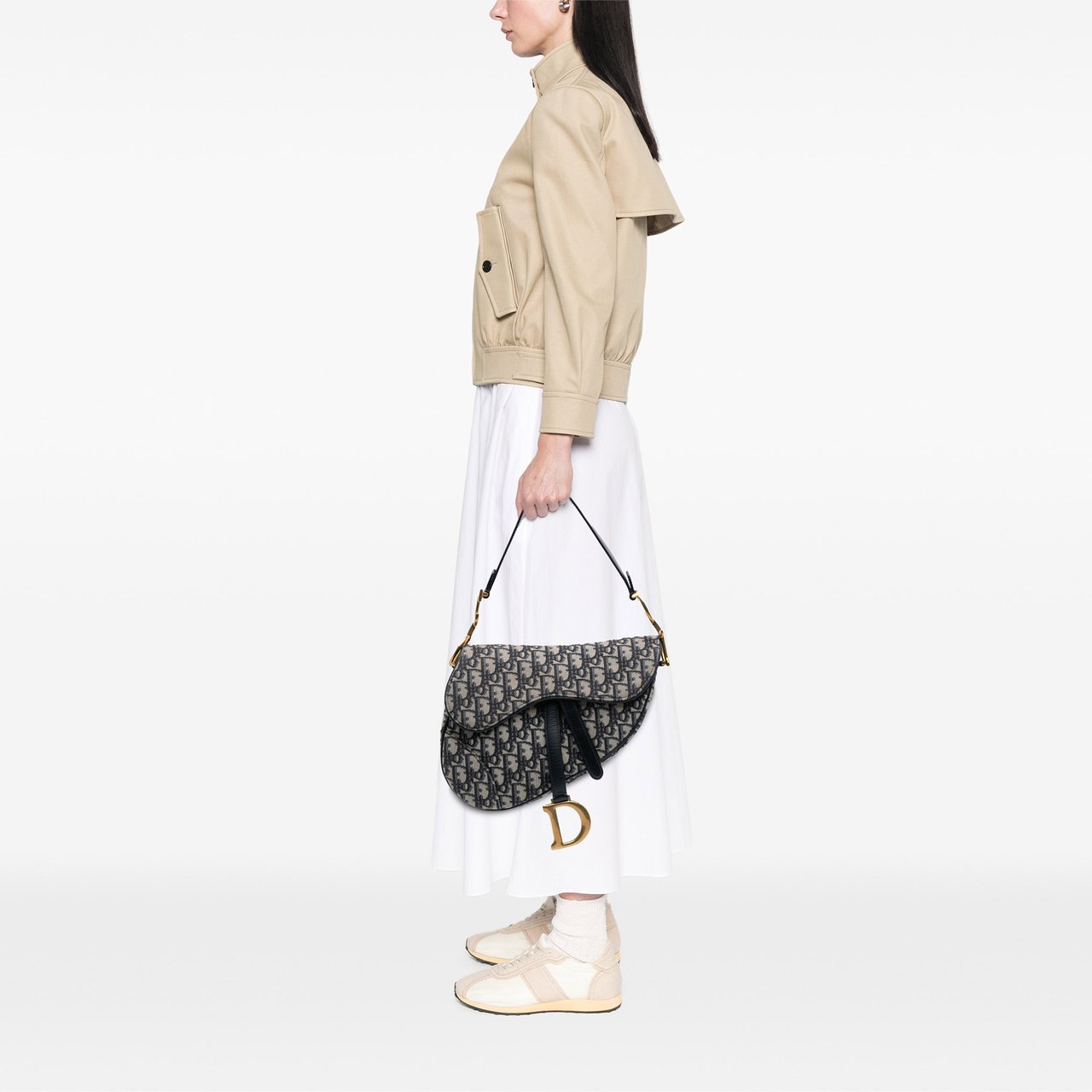 Dior Oblique Canvas Saddle Bag Blauw