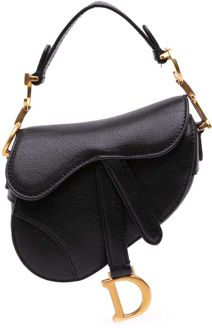 Dior Micro Goatskin Saddle Zwart