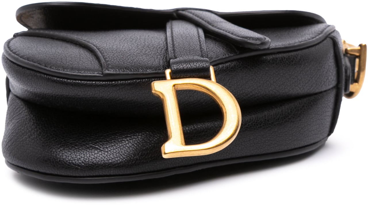 Dior Micro Goatskin Saddle Zwart