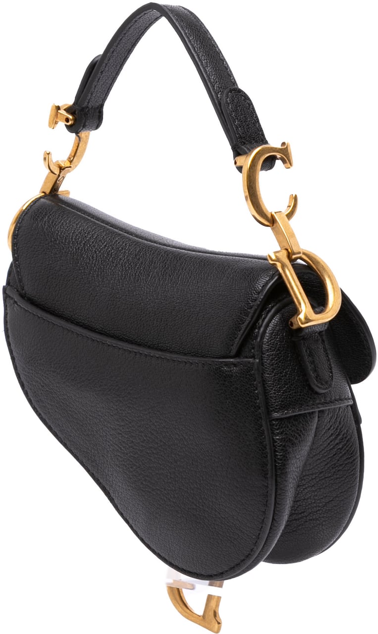 Dior Micro Goatskin Saddle Zwart