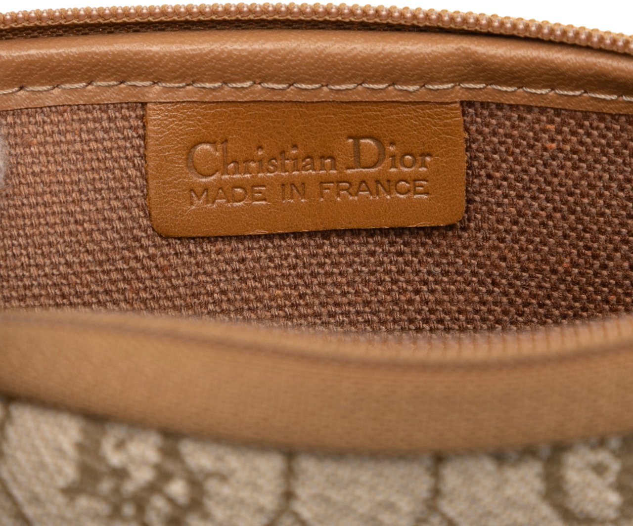 Dior Honeycomb Coated Canvas Pouch Bruin