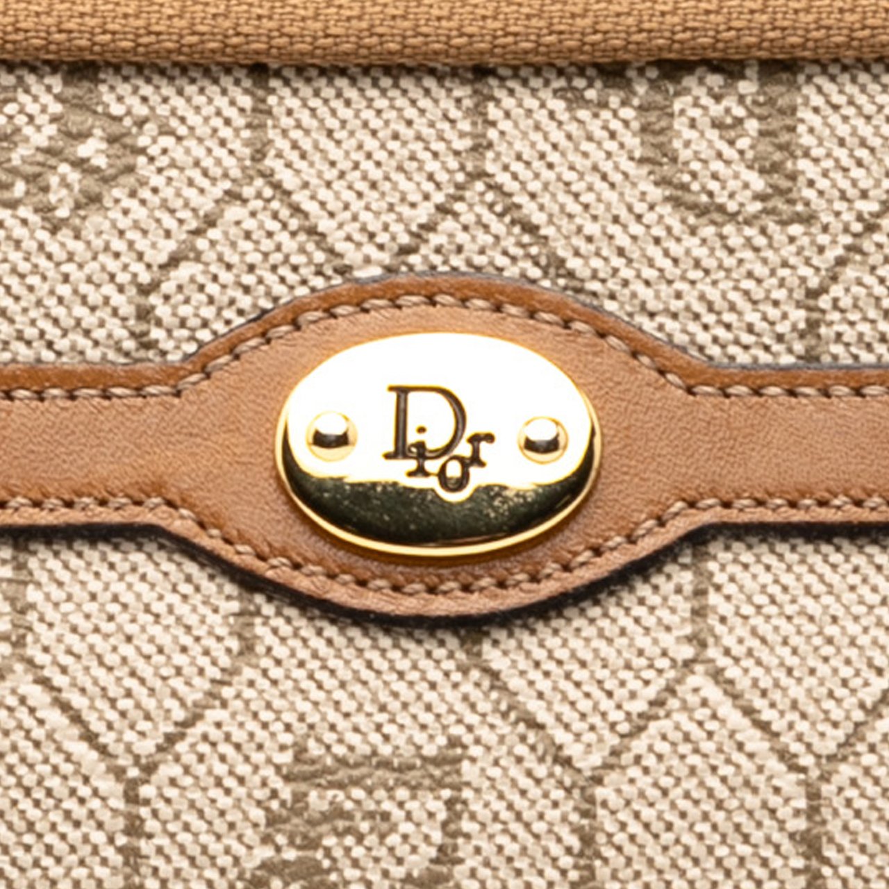 Dior Honeycomb Coated Canvas Pouch Bruin