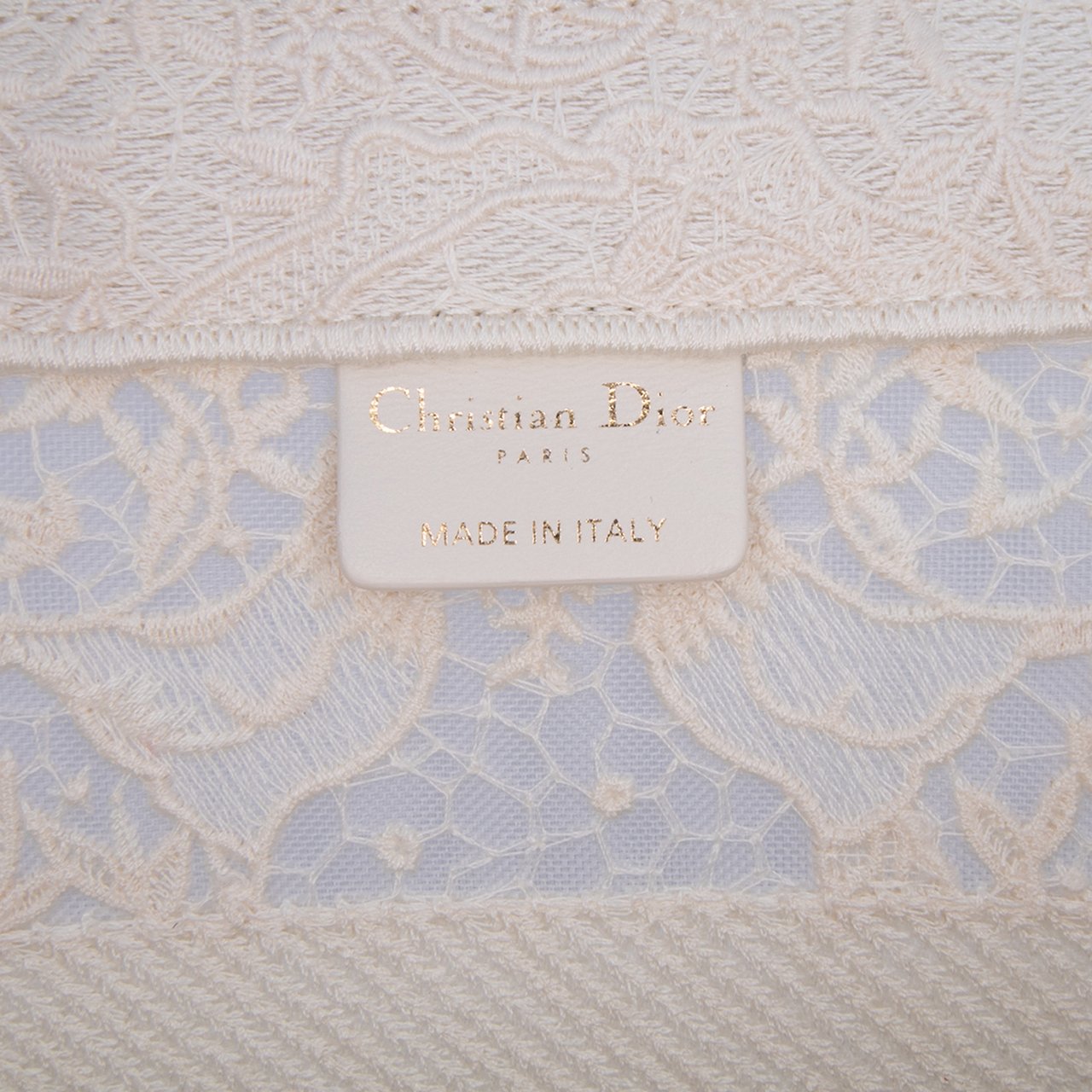 Dior Medium Canvas D Lace Sun Embroidery Book Tote Wit